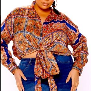 *NWT Fashion Nova Love Me Knot Satin Top